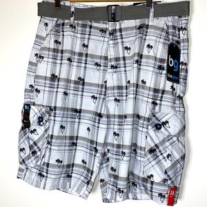 Blue Gear print cargo shorts size 36 NWT